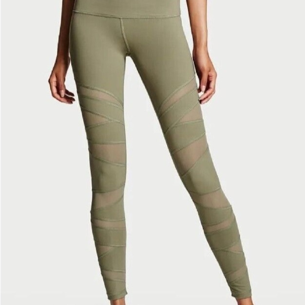Victoria's Secret Green Performance Leggings with High Waist